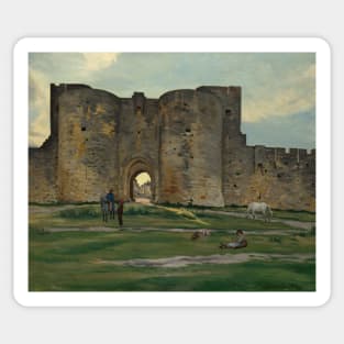 Porte de la Reine at Aigues-Mortes by Frederic Bazille Sticker